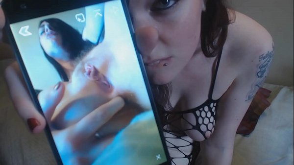 Girl filming sex with a seven-inch fake penis.